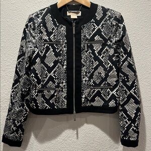 Michael Kors - Black and Gray Snake Print Jacket